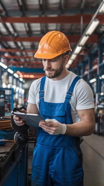 Mechanics working in factory