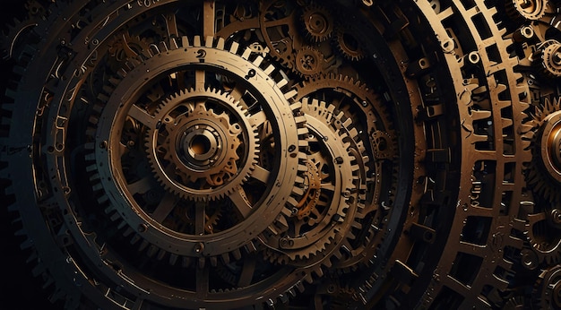 the mechanism of a mechanical clock that has the number 9 on it