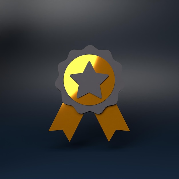 Medal and award icon 3D rendering illustration