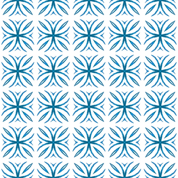 Medallion seamless pattern Blue interesting boho