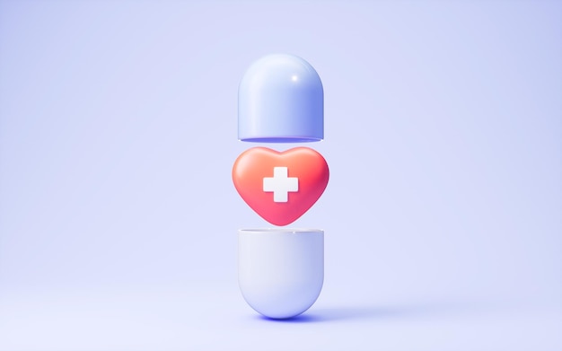 Medical capsule with medical concept 3d rendering