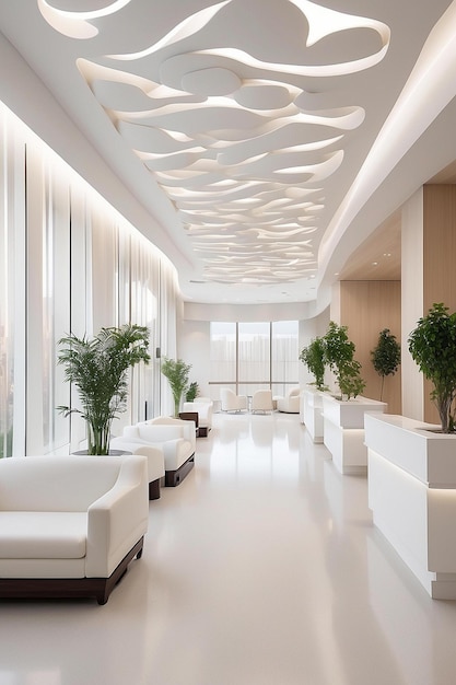 Medical center minimal recieption interior design