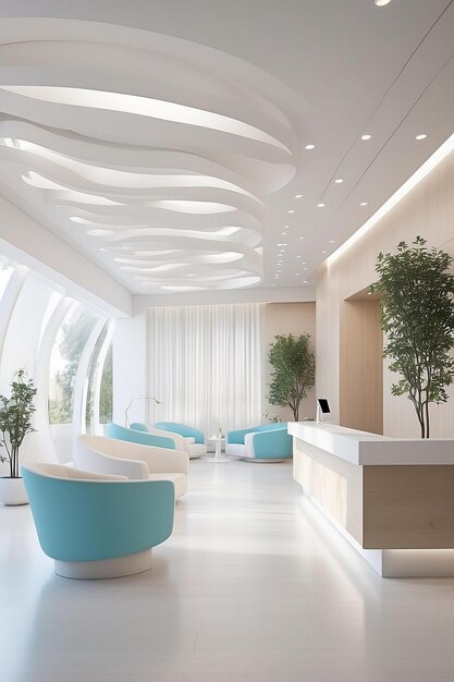 Photo medical center minimal recieption interior design