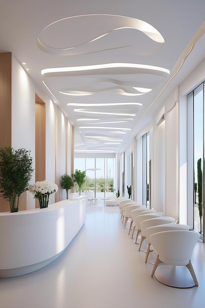 Medical center minimal recieption interior design