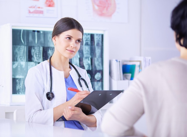 Medical consultation in a hospital Doctor listening to a patient's problems