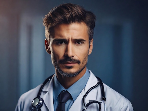 A medical doctor in her elegant doctor outfit and a medical stethoscope around her neck