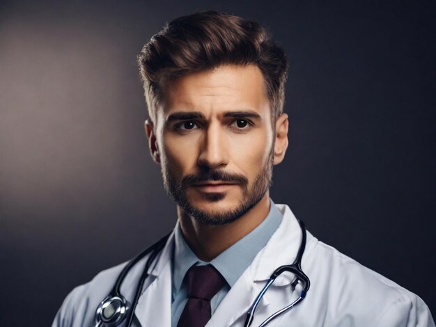 A medical doctor in her elegant doctor outfit and a medical stethoscope around her neck