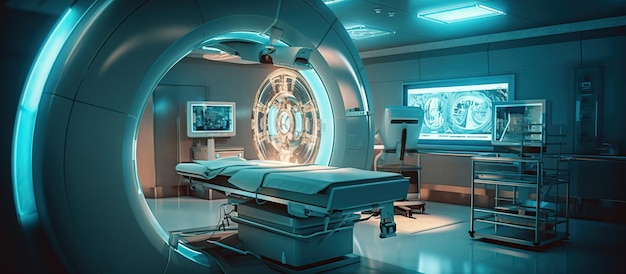 Medical equipment In the room of computed tomography at hospital