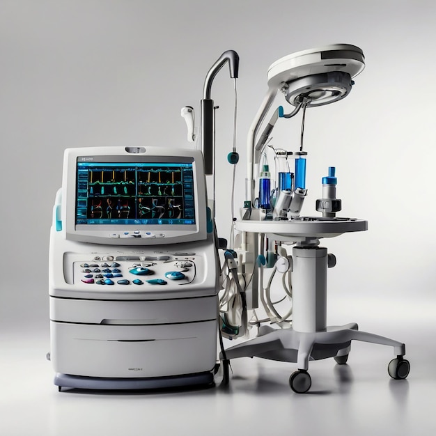 Medical Equipment used in general medicine on White background