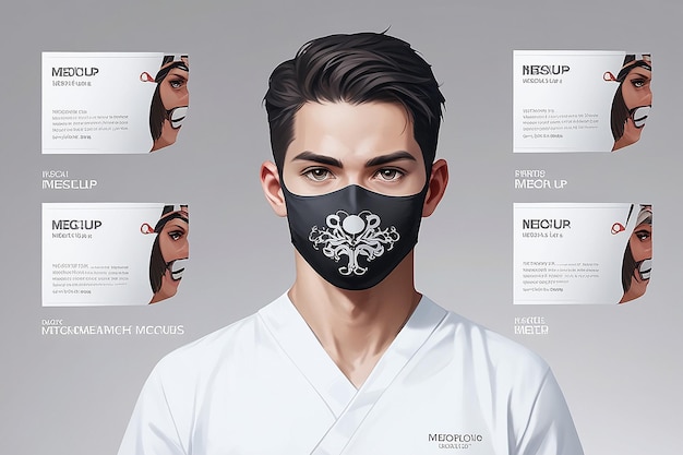 Photo medical face mask mockup