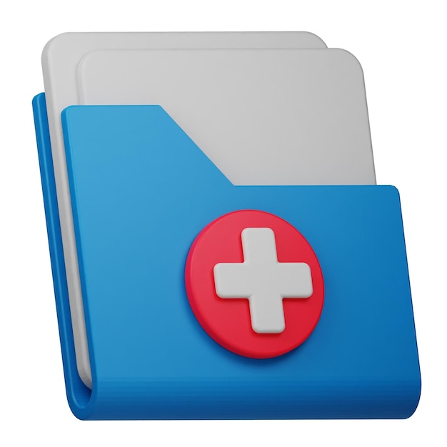 Photo medical file 3d icon isolated on the white background