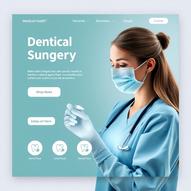 Medical health banner about dental surgery web banner and flyer social media post template design