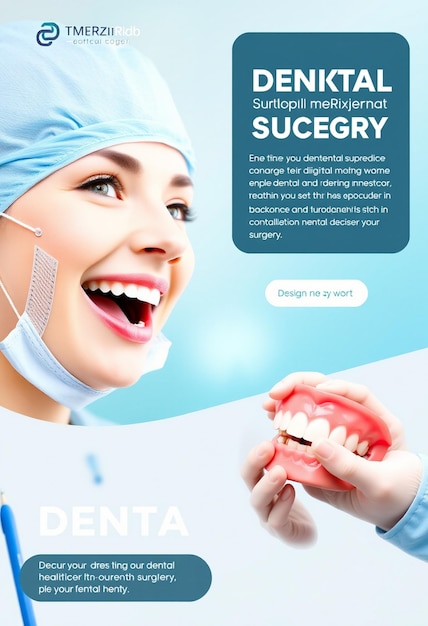 Photo medical health banner about dental surgery web banner and flyer social media post template design