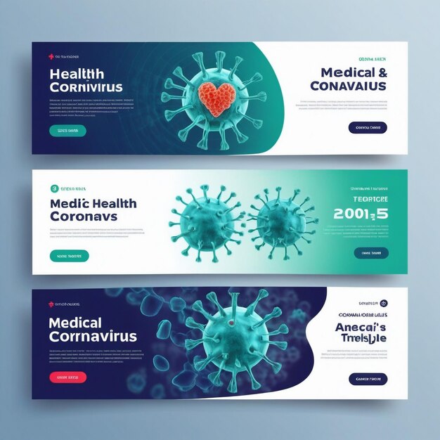 Medical health coronavirus web banner template