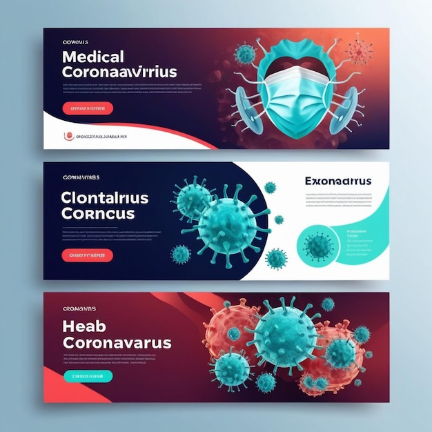 Medical health coronavirus web banner template