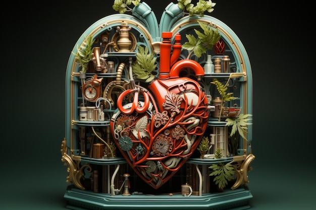 Medical heart witty and clever cartoons functional aesthetics utilizes timeless nostalgia green