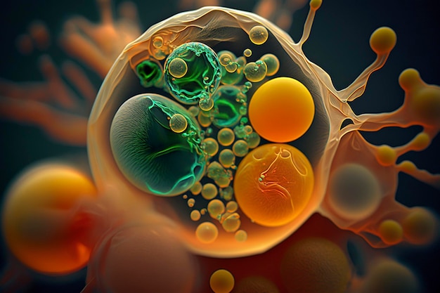 medical illustration of bacteria cells, creative ai