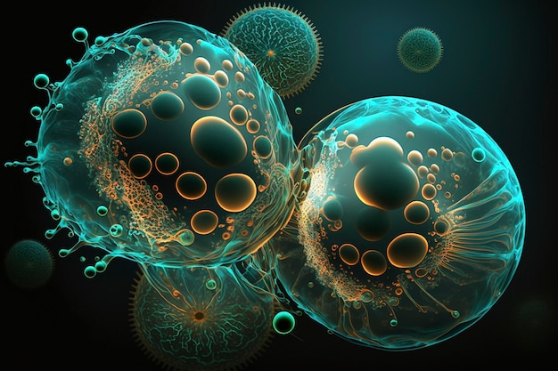 medical illustration of bacteria cells, creative ai