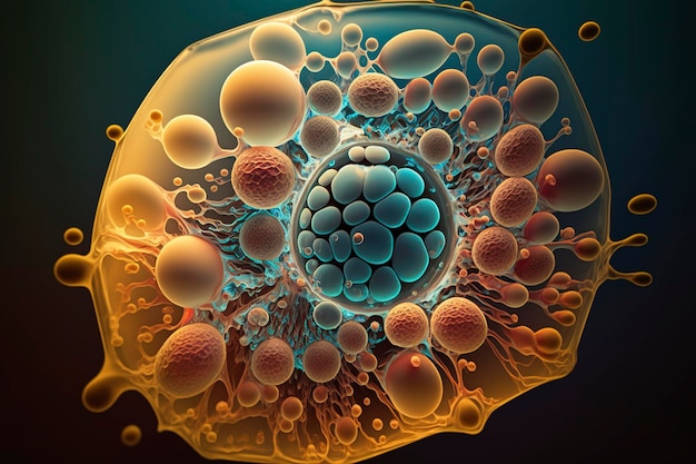 medical illustration of bacteria cells, creative ai