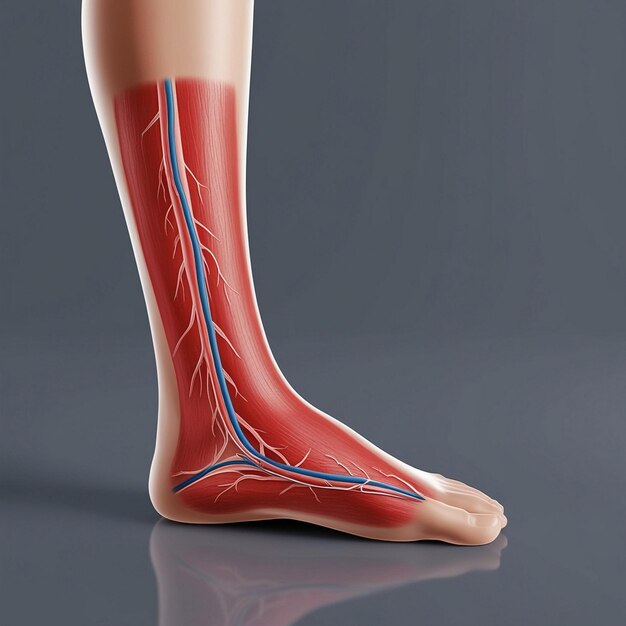 Photo medical illustration of superficial thrombophlebitis and deep vein anatomy in the legs