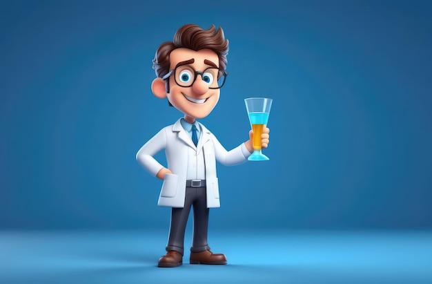 Photo medical personal from hospital or chemist 3d illustration of smiling male doctor on blue backdrop