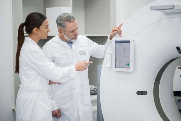 Medical personnel in lab coats at work