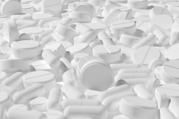 Medical pills for background 3D Render