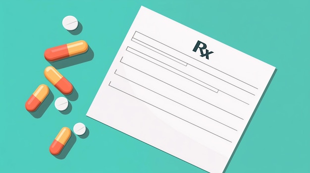 medical prescriptions and pills on the table