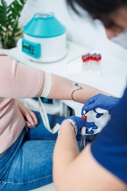 Medical procedure Taking blood from a vein into a test tube Sterile blood collection