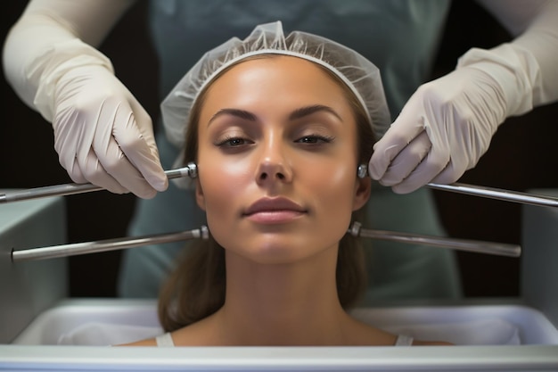 Medical Professional and Beauty Expert Providing Cranial Massage to Patient Generative AI