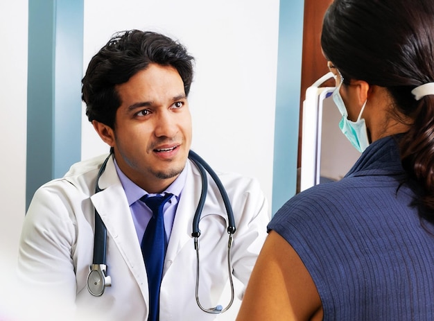 medical professional engaged in a consultation