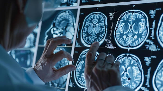 Medical Professionals Analyzing Brain MRI Scans