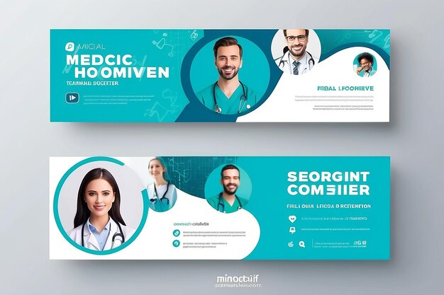 Photo medical social media banner template