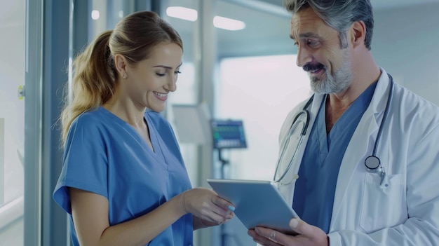 Medical Staff with Digital Tablet