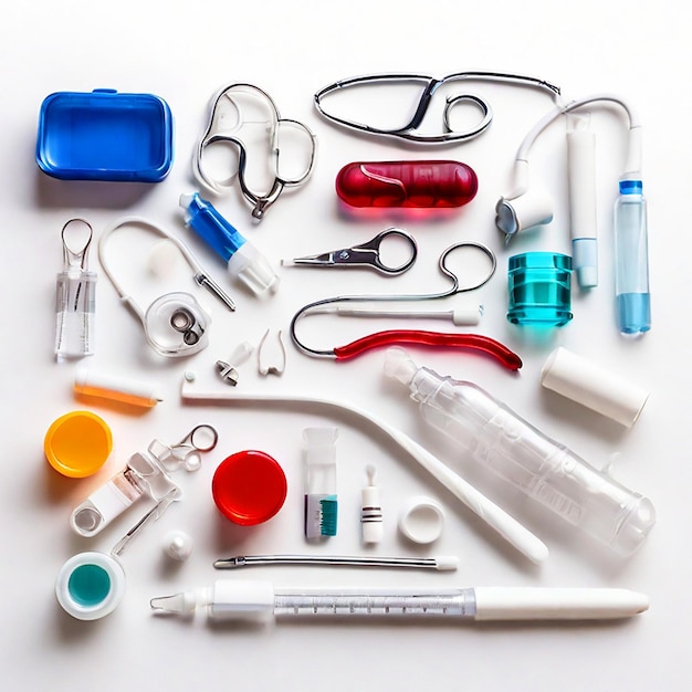 Medical Supplies isolated on a white background