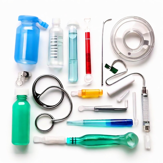 Medical Supplies isolated on a white background