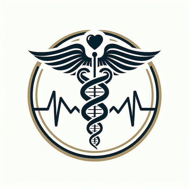 a medical symbol with a heart on it