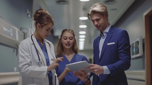 Photo medical team discussing patient care