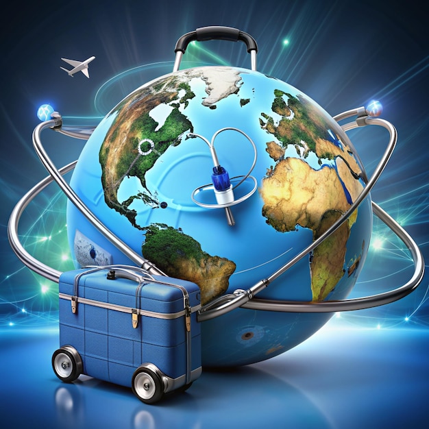 Medical tourism concept Health tourism and international medical travel insurance Healthcare and medicine on global network