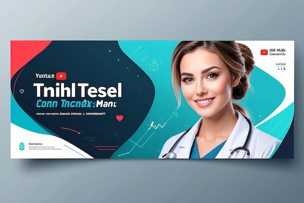 Photo medical youtube thumbnail or banner design template