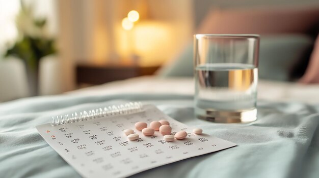 Photo medication schedule on cozy morning