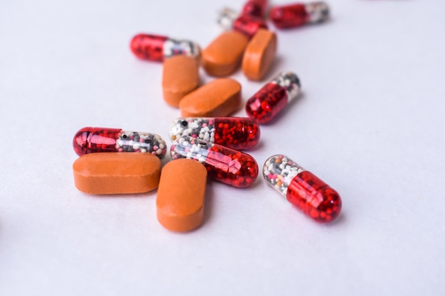 medicine and capsule on white background isolated medicine and capsule on white surface