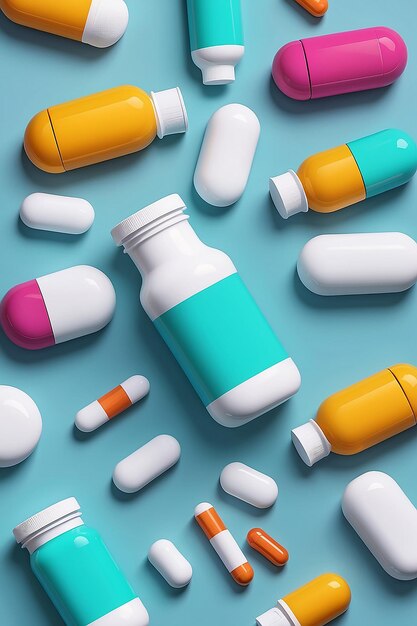 Medicine pills and bottles generative ai