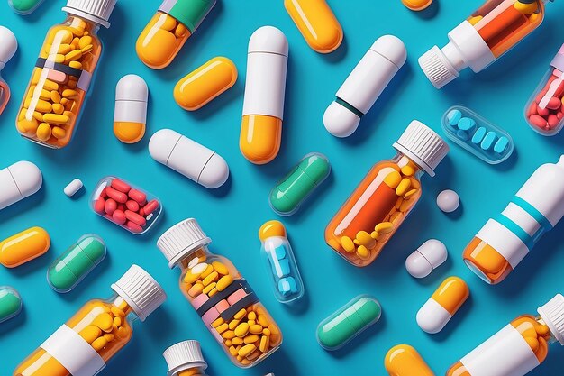 Medicine pills and bottles generative ai