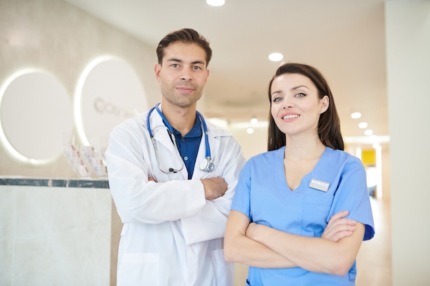 Medics Posing in Clinic