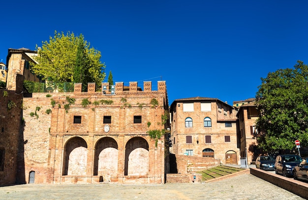 Medieval architecture of Siena in Tuscany Italy