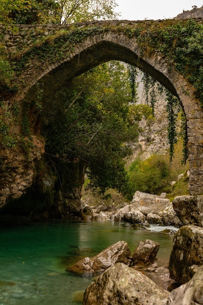 Medieval bridge of Java over the Cares river.