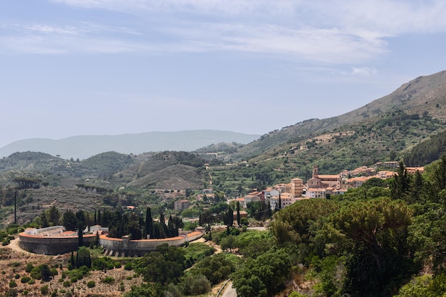 Medieval Capoliveri town on terrace of Monte Calamita, Province of Livorno, Island of Elba, Italy