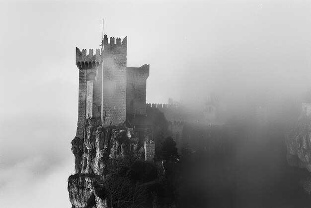 Photo medieval castle perched on cliff