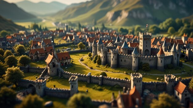 Photo medieval city model